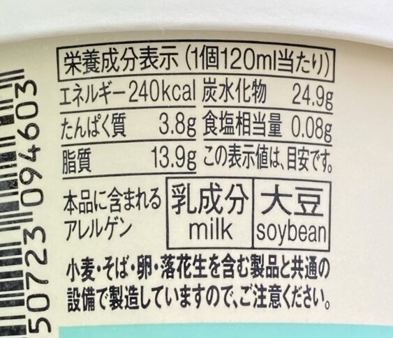 チョコミント チョコレート カロリー・アレルギー表